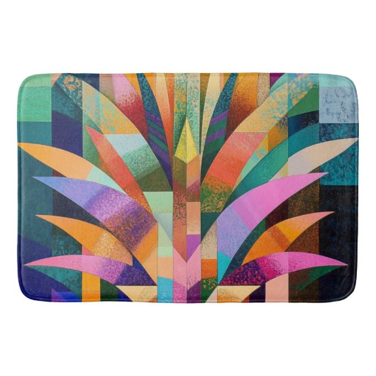 Tapis de bain abstrait vibrant Agave (Devant)