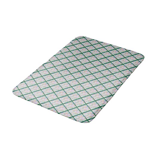 Tapis De Bain Abstrait Whimsical Green Rhombus (Angle)