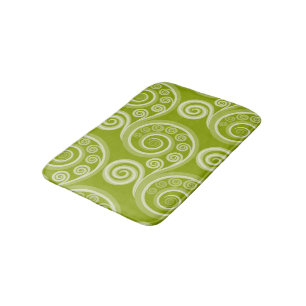 Tapis De Bain Abstraite Ferne verte Frond Swirl Mat de bain
