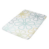 Tapis De Bain Abstraite Grandes Fleurs Teals Lime jaune Blanc (Angle)