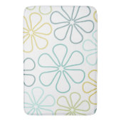 Tapis De Bain Abstraite Grandes Fleurs Teals Lime jaune Blanc (devant Vertical)