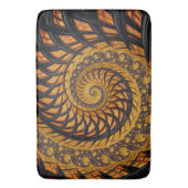 Tapis De Bain Abstraite spirale noire et or Fractale (devant Vertical)