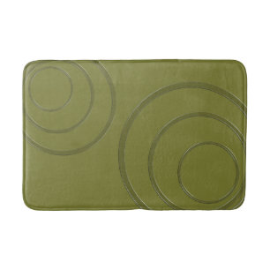 Tapis De Bain Abstraits cercles verts khakiround 3d effet modern