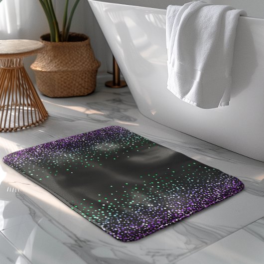 Tapis De Bain Accent de Parties scintillant couleur noire