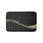 Tapis De Bain Accents Noir Damas Argent & Or (Devant)