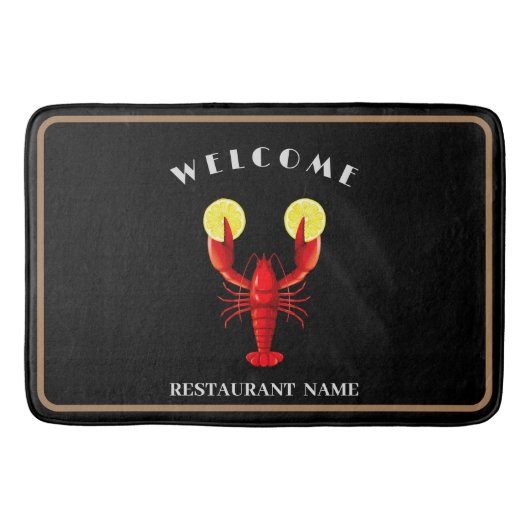 Tapis De Bain Accueil de fruits de mer modernes Homard Lime Nom (Devant)