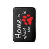 Tapis De Bain Accueil est où l'empreinte de patte est Black Bath (Devant (Vertical))