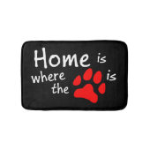 Tapis De Bain Accueil est où l'empreinte de patte est Black Bath (Devant)