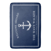 Tapis De Bain Accueil nautique| Marine et Blanc (devant Vertical)