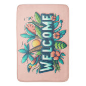 Tapis De Bain Accueil tropical/hawaïen coloré (devant Vertical)