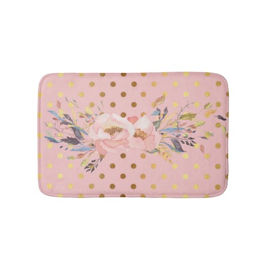 Tapis De Bain Adorable Faux Pois d'or (Devant)