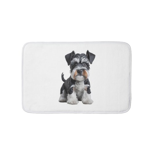 Tapis De Bain Adorable HD miniature Schnauzer Portrait de chiot  (Devant)