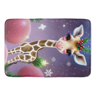 Tapis De Bain Adorable Imaginaire bébé Giraffe avec Holly