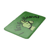 Tapis De Bain Adorables Llama Love I Llove Llamas Green Bath Mat (Angle)