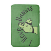 Tapis De Bain Adorables Llama Love I Llove Llamas Green Bath Mat (Devant (Vertical))
