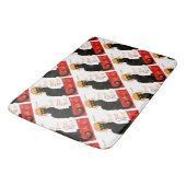 Tapis De Bain Affiche Classique Chat Noir de Steinlen en Noir (Angle)