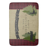 Tapis De Bain Affiche de bienvenue rustique d'orignaux de cerfs (devant Vertical)