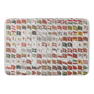 Tapis De Bain Affiche des drapeaux nautiques antiques du monde