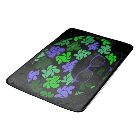 Tapis De Bain Afro Diva Vert & Bleu (Angle)