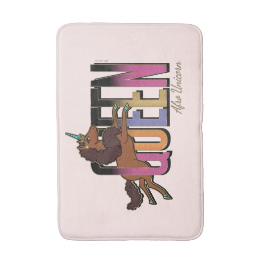 Tapis De Bain Afro Unicorn Queen Design (Devant (Vertical))