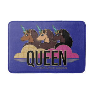Tapis De Bain Afro Unicorn Queen Trio Design