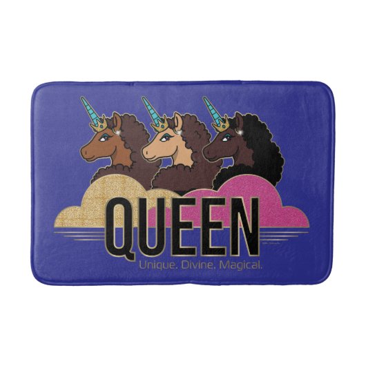 Tapis De Bain Afro Unicorn Queen Trio Design (Devant)