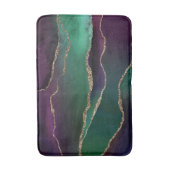Tapis De Bain Agate attrayante | Joyau foncé Tone Pierre Or Vein (Devant (Vertical))