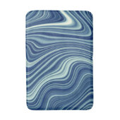 Tapis De Bain Agate blanc bleu cyan vague abstraction (Devant (Vertical))