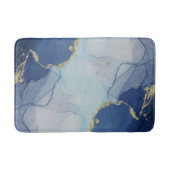 Tapis De Bain Agate bleu et or Abstrait (Devant)