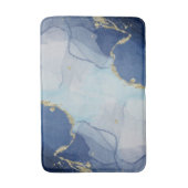 Tapis De Bain Agate bleu et or Abstrait (Devant (Vertical))