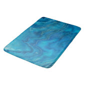 Tapis De Bain Agate de marbre bleu et Turquoise Résumé   (Angle)