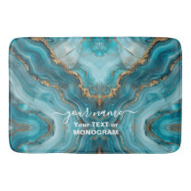 Agate de Parties scintillant Turquoise et Or