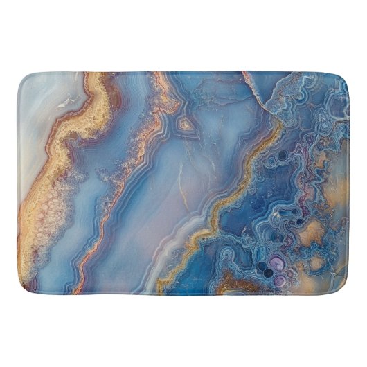 Tapis De Bain Agate en dentelle bleue (Devant)