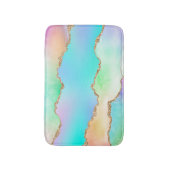 Tapis De Bain Agate Holo | Faux Iridescente Pastel Ombre Marble (Devant (Vertical))