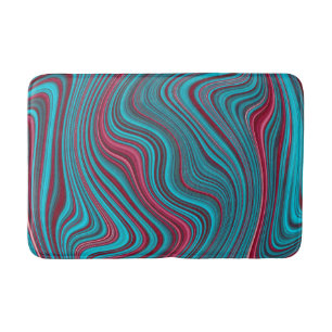 Tapis De Bain Agate marbré bleu et magenta ondulé Abrégé
