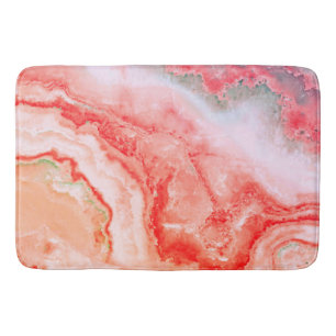 Tapis De Bain Agate minérale de luxe Rose Gold Blush