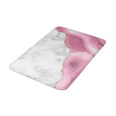 Tapis De Bain Agate rose Marbre blanc doré (Angle)
