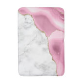 Tapis De Bain Agate rose Marbre blanc doré (Devant (Vertical))