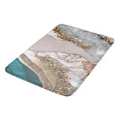 Tapis De Bain Agate Turquoise Blue Gold Parties scintillant Marb (Angle)
