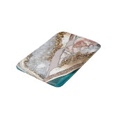 Tapis De Bain Agate Turquoise Blue Gold Parties scintillant Marb (Angle)