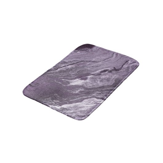 Tapis De Bain Agate violette cristallisée | Moody Marbled Stone (Angle)