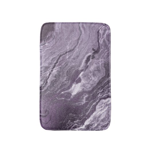 Tapis De Bain Agate violette cristallisée | Moody Marbled Stone (Devant (Vertical))