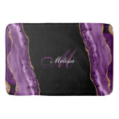 Tapis De Bain agate violette monogramme or (Devant)