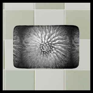 Tapis De Bain Agave Abstrait Noir et Blanc Plush Bain Mat