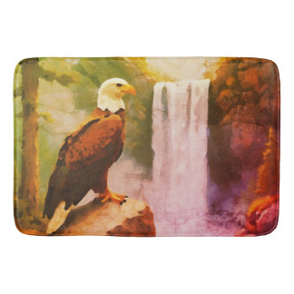 Tapis De Bain Aged oil pastel of Bald Eagle