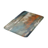 Tapis De Bain Agritourisme rustique Turquoise orange beige (Angle)