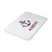 Tapis De Bain AHOY ! Bouée + Design Ancre Rouge+Bleu (Angle)
