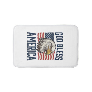 Tapis De Bain Aigle patriotique Dieu bénisse l'Amérique Vector D