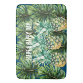 Tapis De Bain Aiguilles Feuilles tropicales bleues (devant Vertical)