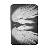 Tapis De Bain AILES D'ANGE Gris Plumes Touchées Monogramme Perso (Devant (Vertical))